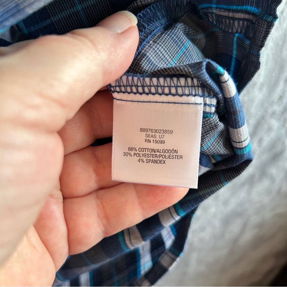 Outdoor Life Shirt Mens XL Blue Plaid Button Up Stretch Hiking Casual Relaxed - Picture 4 of 7